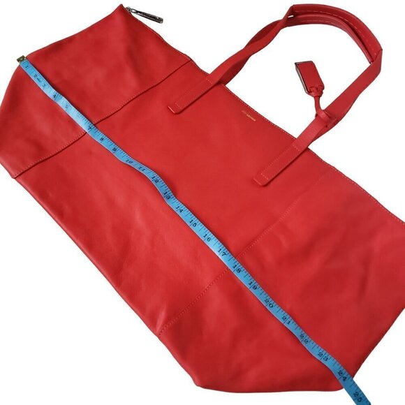 Joy Gryson Genuine Leather Oversized Tote Travel Shopper Bag Red - Picture 12 of 14